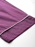Varanga Women Purple Thread Embroidered Kurta With Tonal Bottom And Dupatta