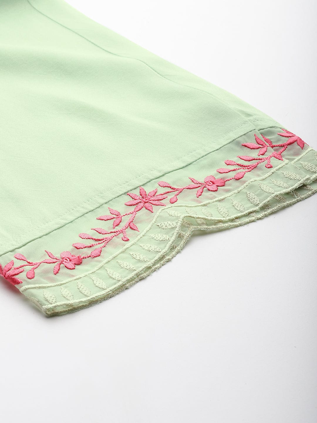 Varanga Women Sea Green Thread Embroidered Kurta With Bottom And Dupatta