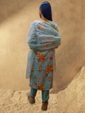 Varanga Women Sea Green Floral Printed Zari Embroidered Kurta With Bottom And Dupatta