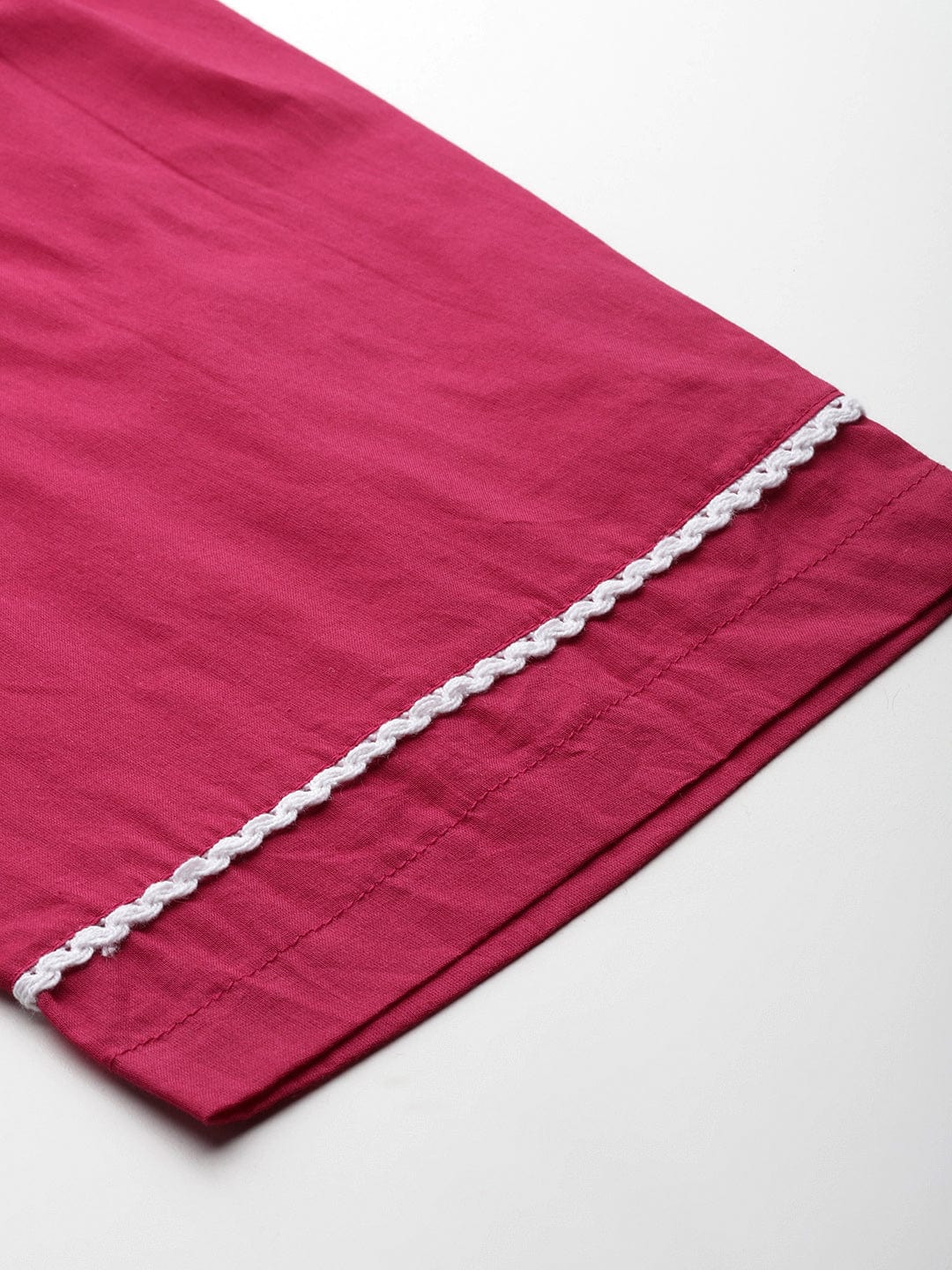 Varanga Floral Embroidered Thread Work Pure Cotton Kurta with Trousers & Dupatta