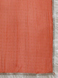 Varanga Women Rust Solid V-Neck  Embellished With Gota Straight Kurta Paired With Tonal Bottom And Dupatta