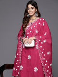 Varanga Floral Embroidered Thread Work Pure Cotton Kurta with Trousers & Dupatta