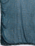 Blue Round Neck Embroidered Yoke Straight Kurta Paired With Tonal Bottom And Dupatta