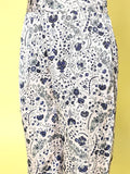 Varanga Women White Floral Printed Top Paired With Tonal Printed Bottom