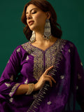Zari Work Kurta With Sharara And Dupatta