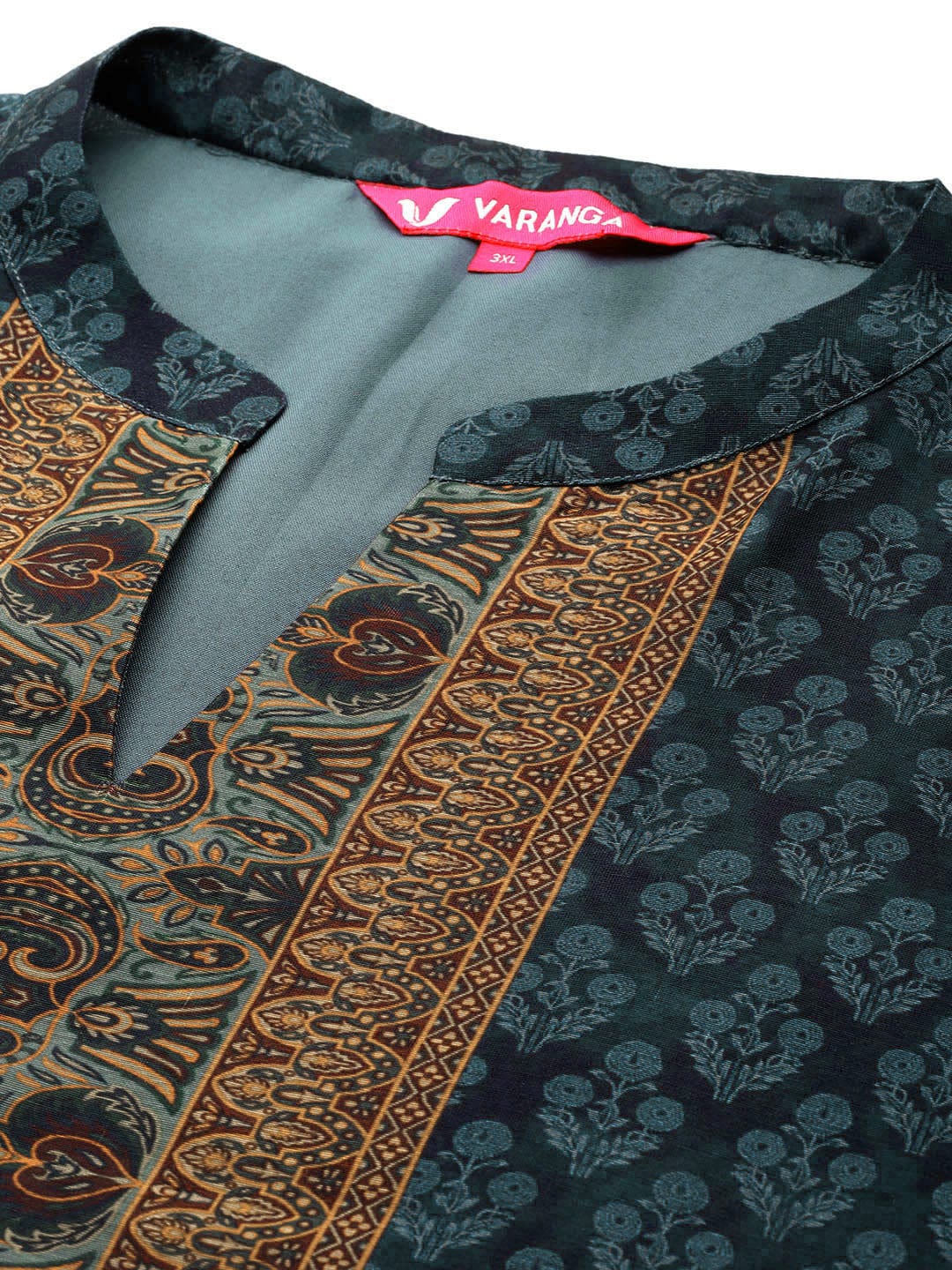Varanga Plus Size Ethnic Motifs Printed Chanderi Silk Kurta With Trousers Dupatta