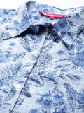Varanga Women Blue Floral Printed High- Low Kurta With Bottom