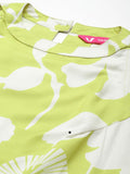 Varanga Women Lime Green Halter Neck Kurta With Bottom
