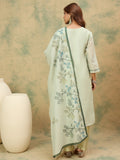 Varanga Women Olive  Floral Printed Embroidered Kurta  Paired With Bottom And Dupatta