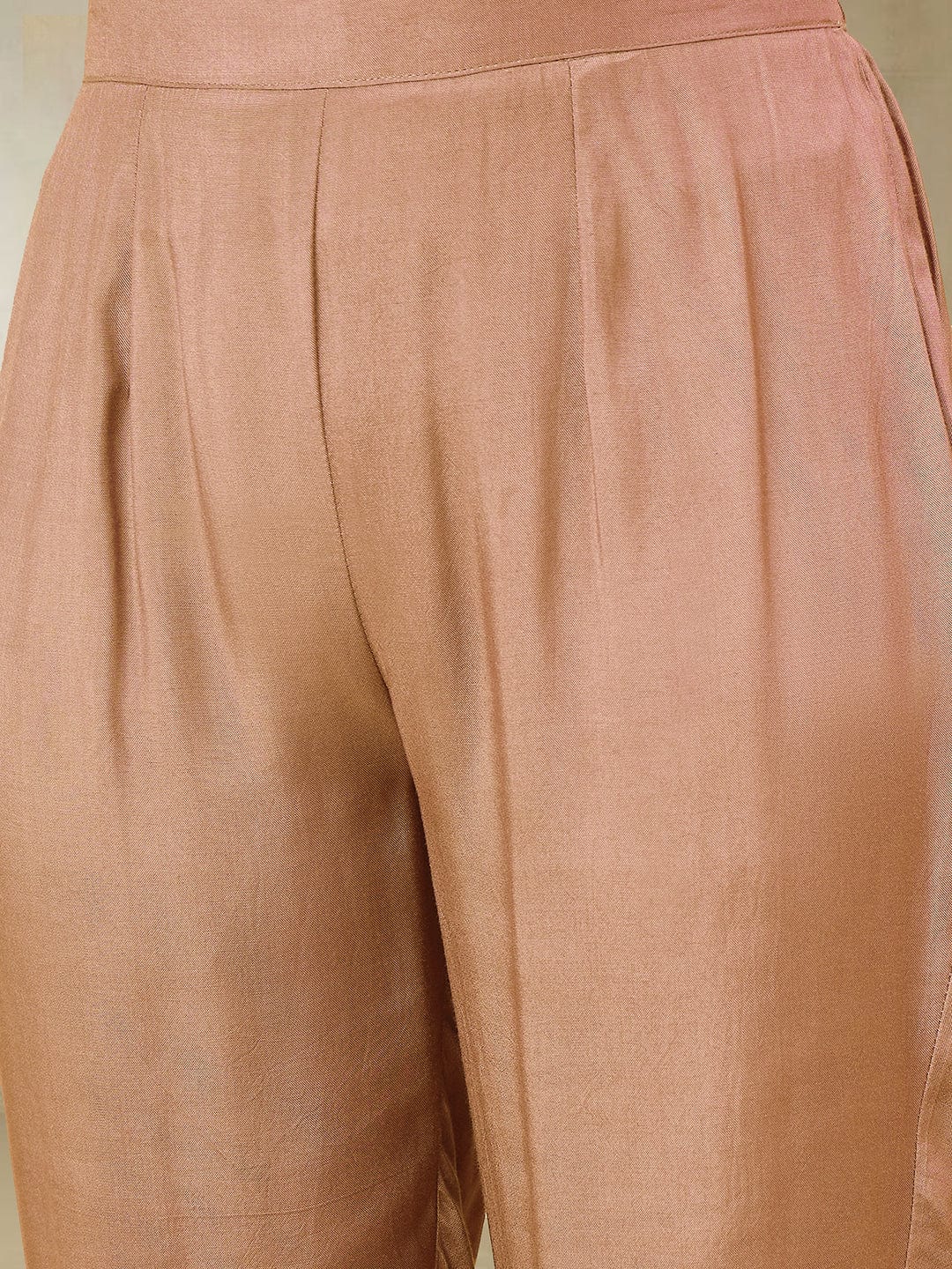 Zari Embroidered Yoke Kurta With Trousers And Dupatta