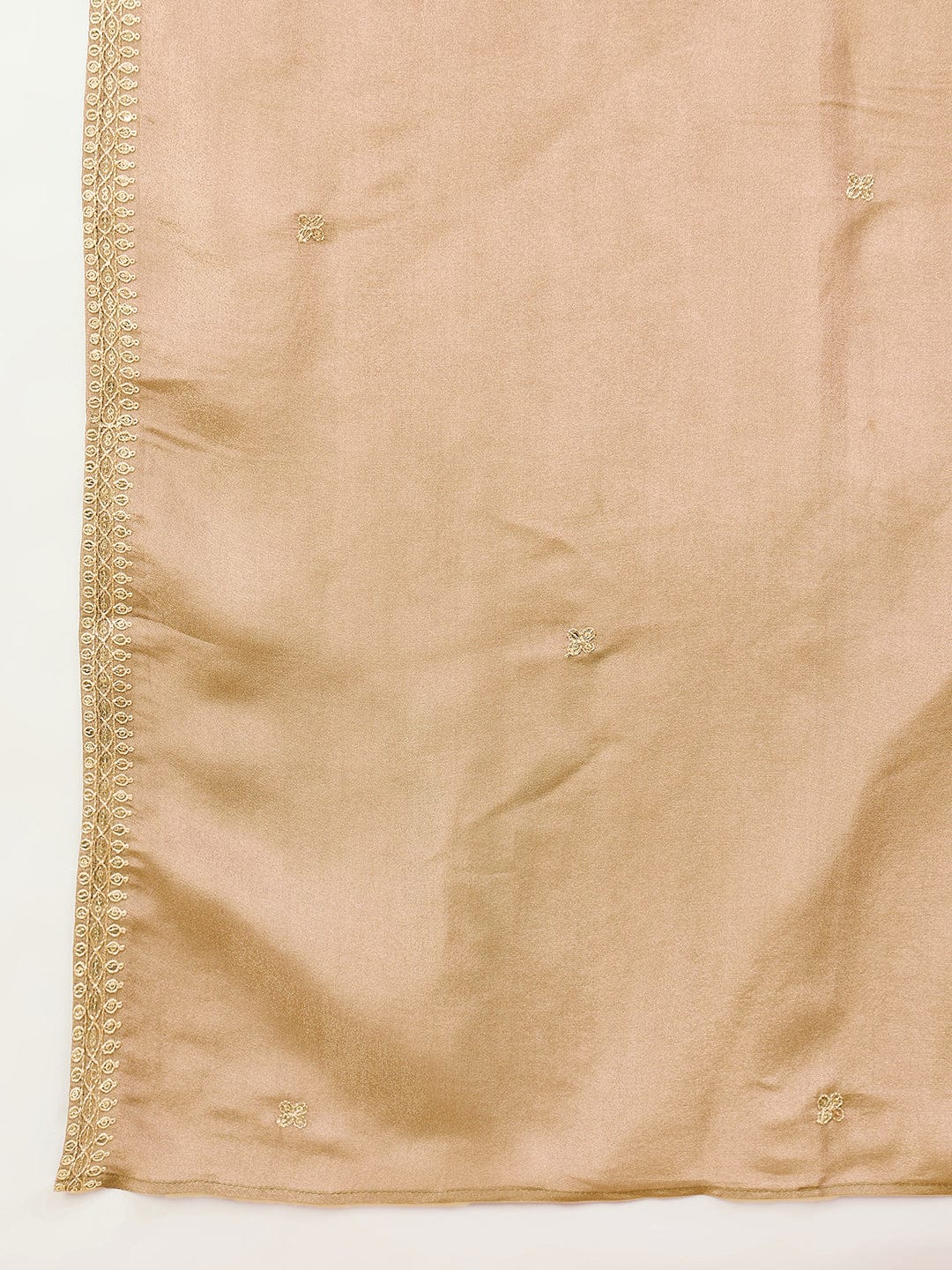 Zari Embroidered Yoke Kurta With Trousers And Dupatta