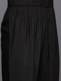 Varanga Women Black Jacquard Weave Kurta With Bottom And Dupatta