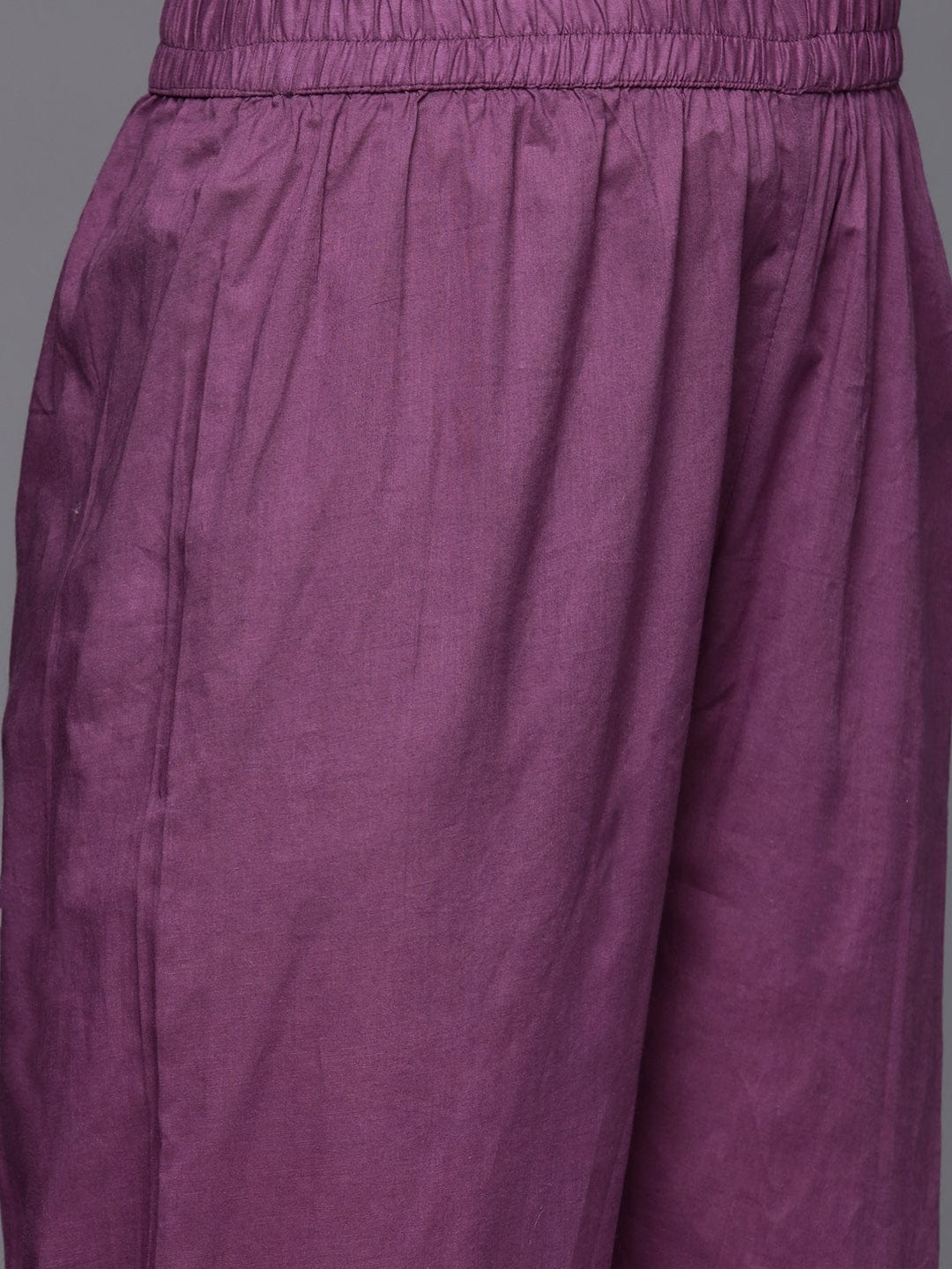 Varanga Women Purple Thread Embroidered Kurta With Tonal Bottom And Dupatta
