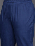 Varanga Women Plus Size Embroidered Yoke Straight Kurta Paired With Tonal Bottom And Printed Bhagalpuri Dupatta