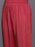 Varanga Women Rust Jacquard Weave Kurta With Bottom And Dupatta