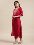 Varanga Women Women V Neck Collar Kurta Paired With Tonal Dupatta And Tonal Bottom.