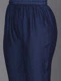 Varanga Women Blue Laheriya Straight Kurta With Tonal Bottom And Dupatta