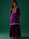 Zari Work Kurta With Sharara And Dupatta