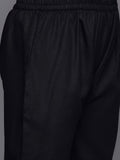 Varanga Women Plus Size Black Solid A-Line Kurta Paired With Tonal Bottom