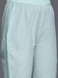 Varanga Floral Embroidered Thread Work Pure Cotton Kurta with Trousers & Dupatta