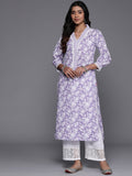 Varanga Women Floral Printed V-Neck With Lace Detail Kurta