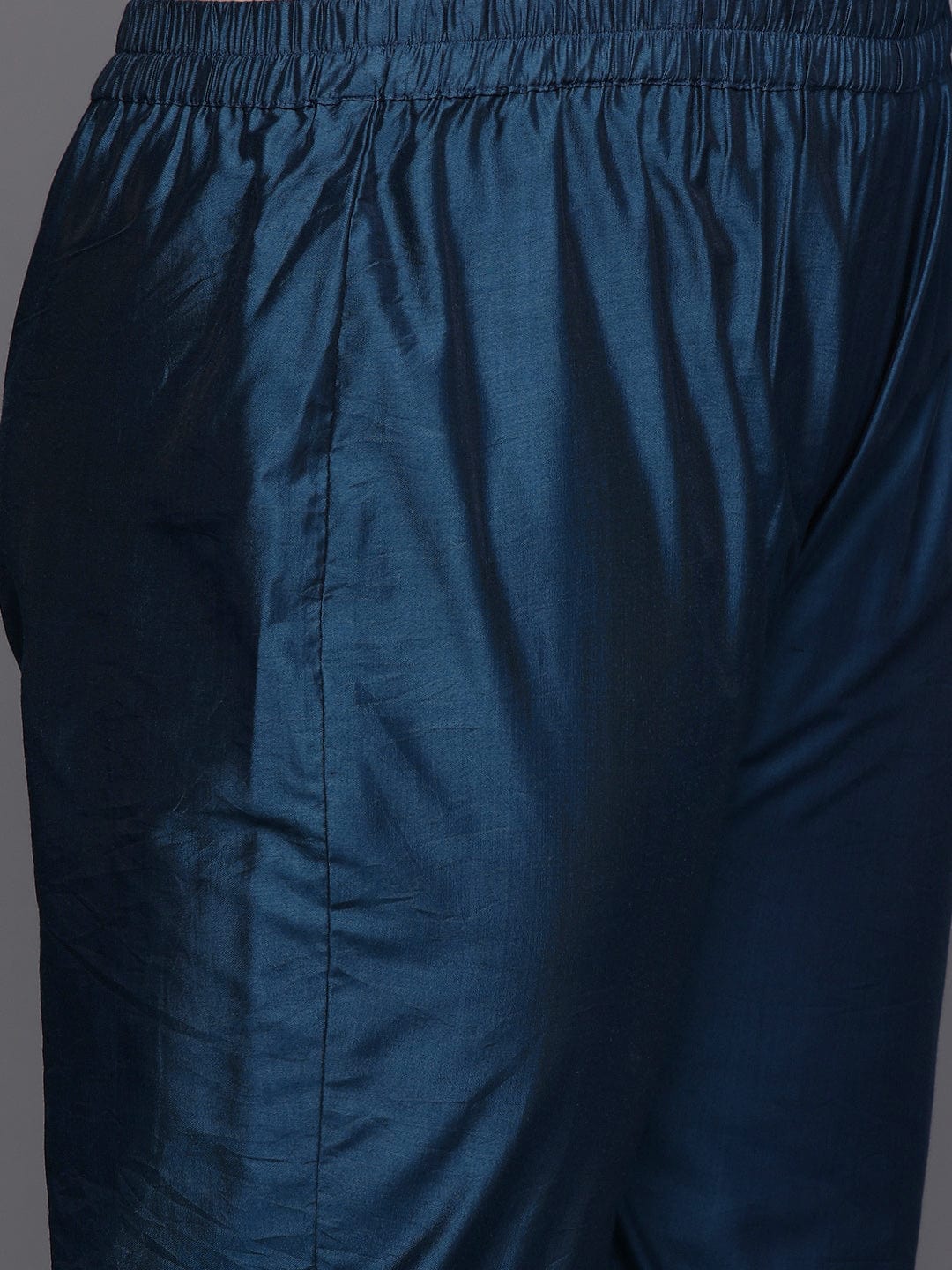 Varanga Women Plus Size Blue Floral Printed Kurta, Round Neck Straight Kurta Paired With Tonal Bottom And Printed Dupatta.