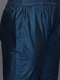 Varanga Women Plus Size Blue Floral Printed Kurta, Round Neck Straight Kurta Paired With Tonal Bottom And Printed Dupatta.