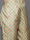 Varanga Women Green Leheriya Embroidered Mirror Work Kurta With Trousers With Dupatta