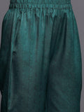 Varanga Women Green Floral Printed Mandarin Collar Straight Kurta Paired With Tonal Solid Bottom And Solid Dupatta