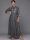 Varanga Women Navy Blue Paisley Printed Anarkali Kurta