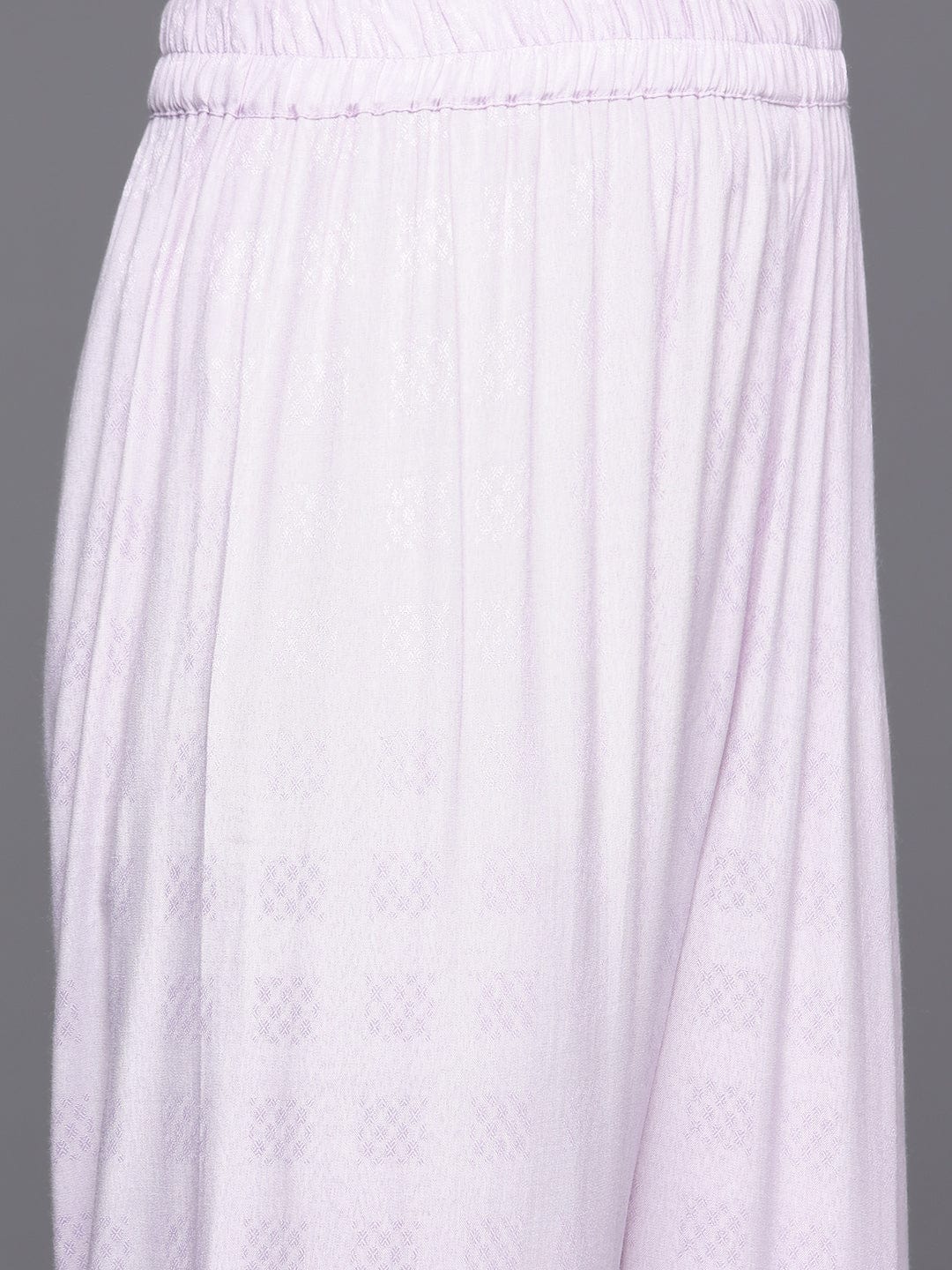 Varanga Women Lavender Thread Embroidered Kurta With Bottom And Dupatta