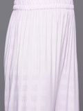 Varanga Women Lavender Thread Embroidered Kurta With Bottom And Dupatta