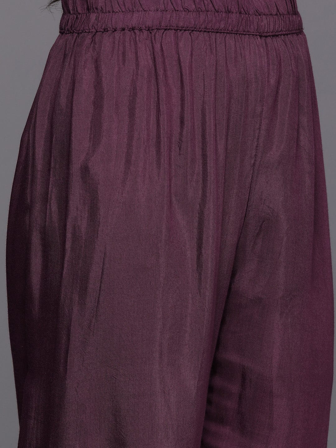 Varanga Women Purple Jacquard Weave Kurta With Bottom And Dupatta