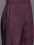 Varanga Women Purple Jacquard Weave Kurta With Bottom And Dupatta