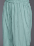 Varanga Women Sea Green Straight Kurta With Tonal Bottom And Dupatta