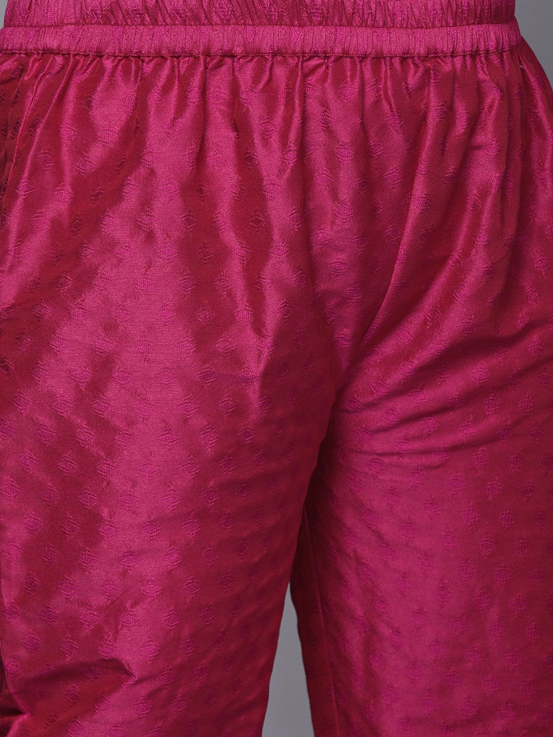 Varanga Women Plus Size Magenta Floral Embroidered Kurta with Trousers & Dupatta