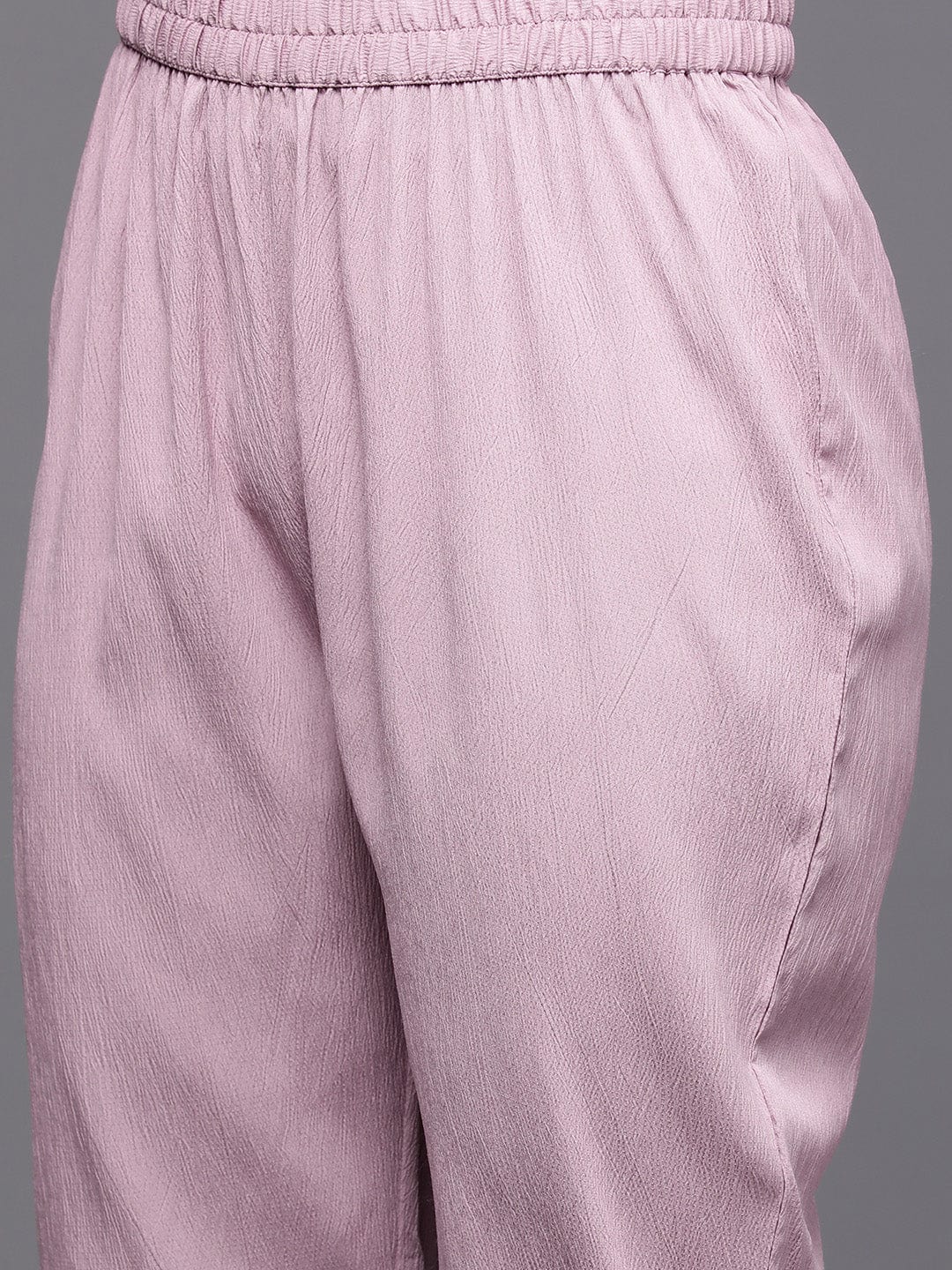 Varanga Women Pink Empire Gathered Details A-Line Kurta Paired With Tonal Bottom