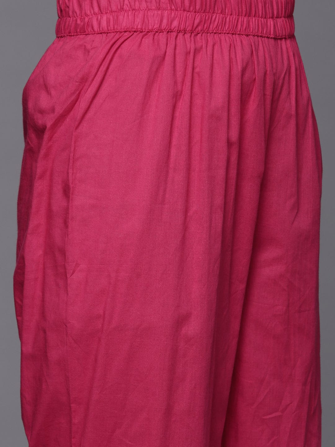 Varanga Floral Embroidered Thread Work Pure Cotton Kurta with Trousers & Dupatta