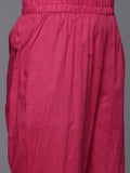 Varanga Floral Embroidered Thread Work Pure Cotton Kurta with Trousers & Dupatta