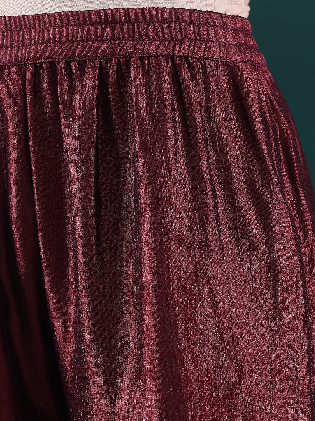 Varanga Women Burgundy Zari Embroidered Kurta With Bottom And Dupatta