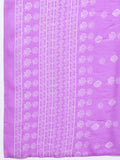 Varanga Women Lavender Floral Printed Embroidered Kurta Paired With Bottom And Dupatta