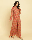 Varanga Women Floral Printed Zari Embellished Multi Colour Floral Printed JumpSuit