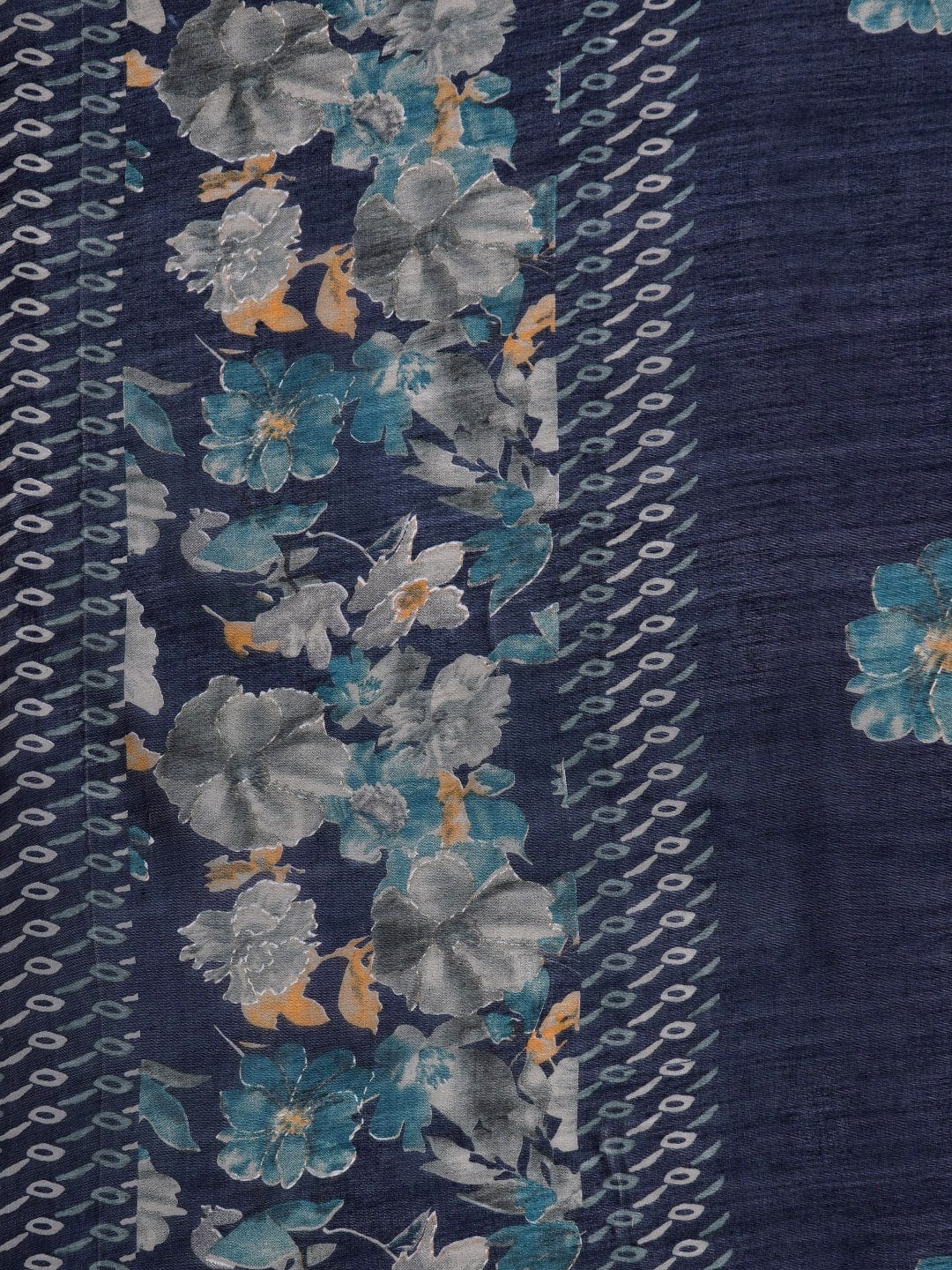 Varanga Women Blue Floral Print And Embroidered Kurta With Bottom And Dupatta