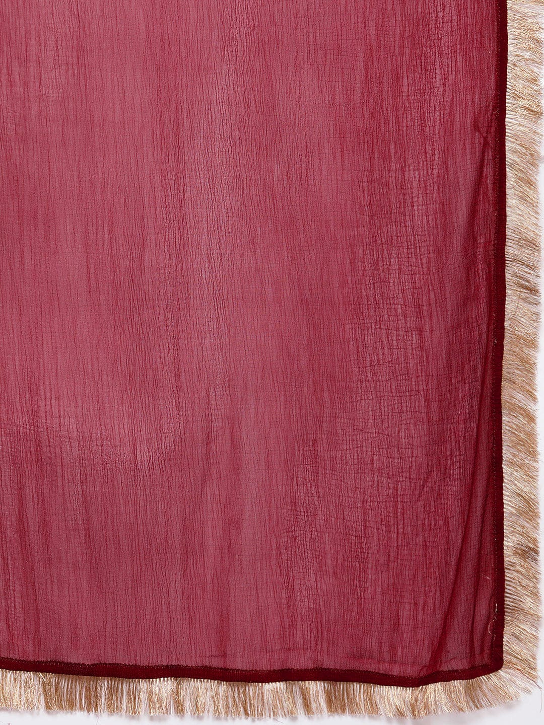 Varanga Women Maroon Round Neck, Spaghetti Strap Style Straight Kurta Paired With Tonal Bottom And Dupatta