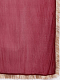 Varanga Women Maroon Round Neck, Spaghetti Strap Style Straight Kurta Paired With Tonal Bottom And Dupatta