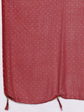 Varanga Women Rust Jacquard Weave Kurta With Bottom And Dupatta