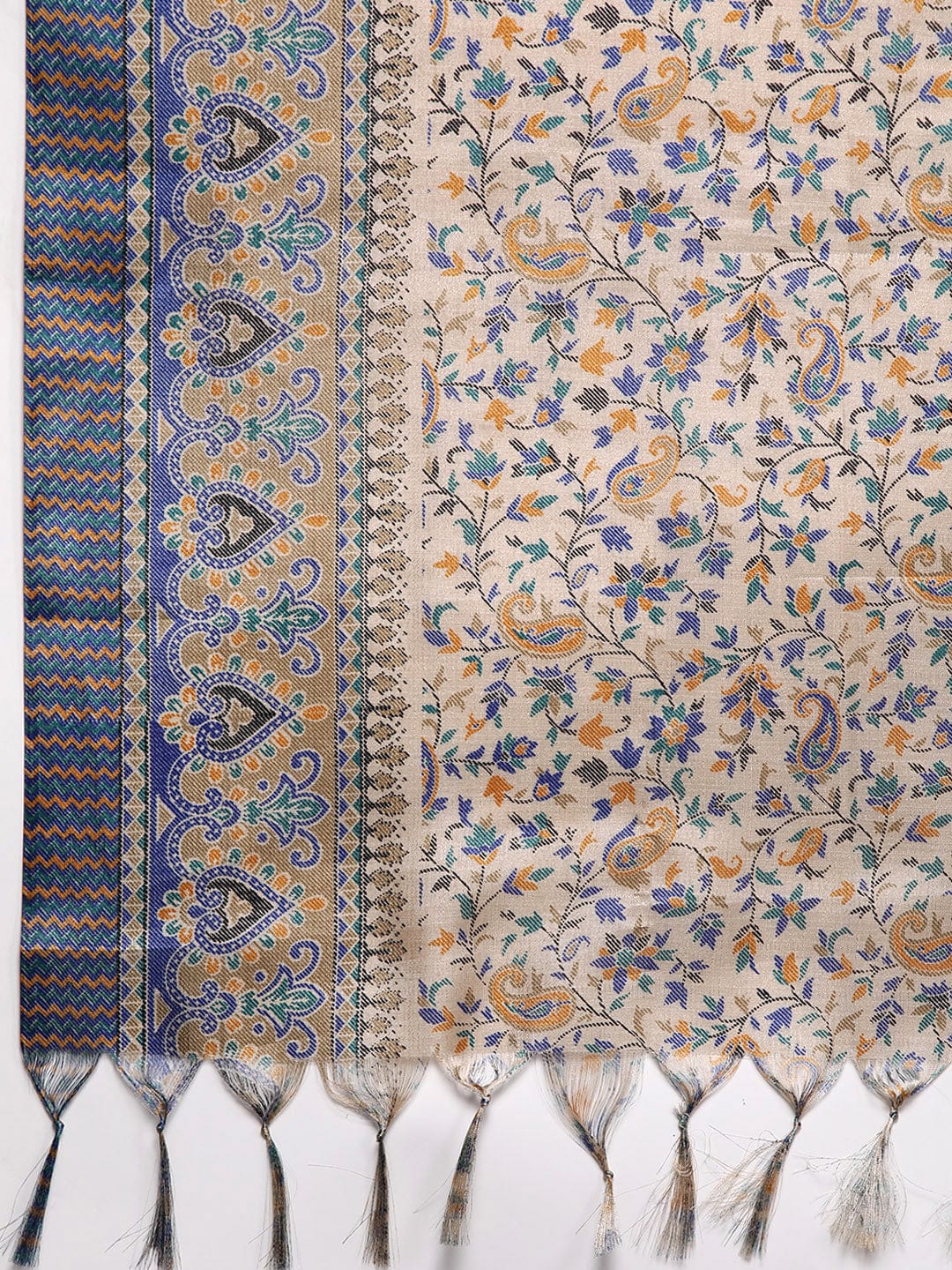 Varanga Women Plus Size Embroidered Yoke Straight Kurta Paired With Tonal Bottom And Printed Bhagalpuri Dupatta