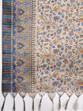Varanga Women Plus Size Embroidered Yoke Straight Kurta Paired With Tonal Bottom And Printed Bhagalpuri Dupatta