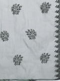 Varanga Women Green Floral Printed  Straight Kurta Paired With Tonal Bottom And  Tonal Organza Embroidered Dupatta