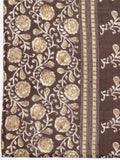 Varanga Women Brown Floral Printed Kurta Paired With Bottom & Dupatta